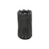 Luci Black Ceramic Vase Ribbed Round L van PTMD, zwarte geribbelde vaas op witte achtergrond