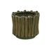 Luci Dark Green Ceramic Pot Ribbed Round XL van PTMD, donkergroene geribbelde pot op witte achtergrond