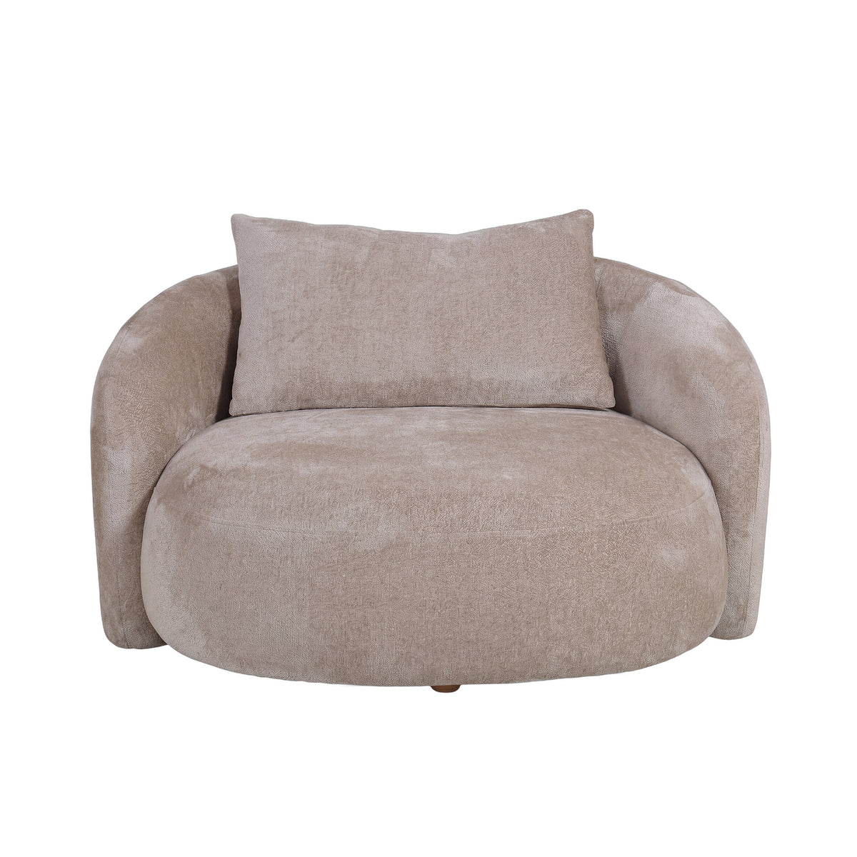 Lune Loveseat Aphrodite Crème van PTMD, vooraanzicht van de crème loveseat