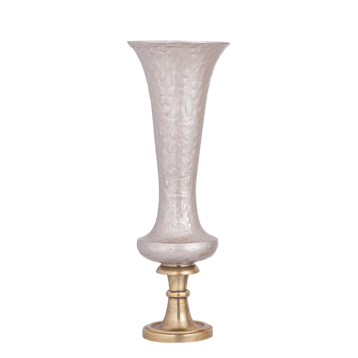 Lysse vaas large van PTMD, champagnekleurige vaas van aluminium met emaille