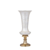 Lysse vaas small van PTMD, witte vaas van gegoten aluminium met emaille