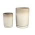 Madsen potten van PTMD, set van twee hoge beige keramieken cilinderpotten