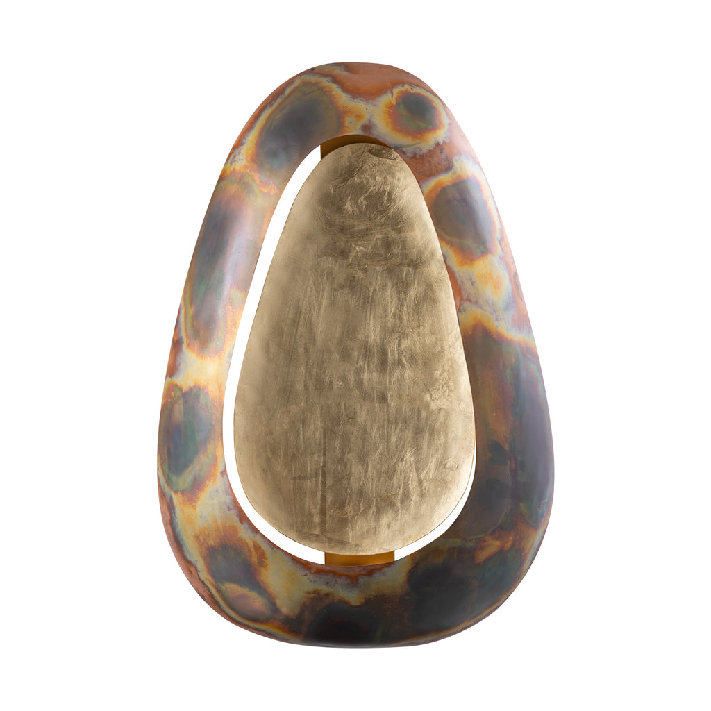 Magni Copper iron oval wall stormlight L PTMD - Wandkandelaar - PTMD - livinglovely.nl