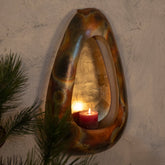 Magni Copper iron oval wall stormlight L PTMD - Wandkandelaar - PTMD - livinglovely.nl