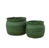 Mand Gevlochten Rand Zeegras Groen Set van 2 J-Line - Mand - J-Line - livinglovely.nl