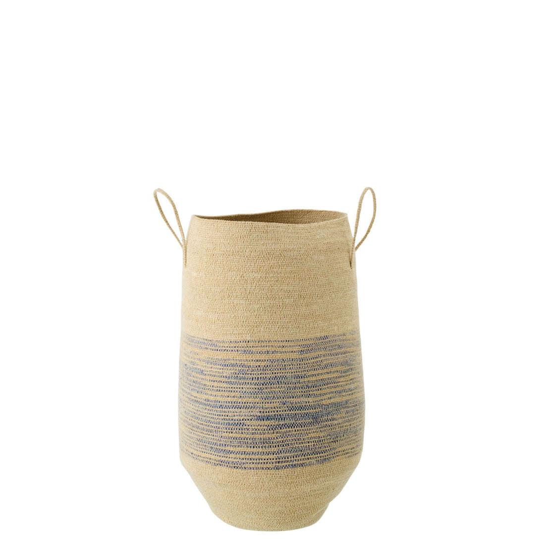 Mand Met Handvat Zeegras Naturel Blauw J-Line