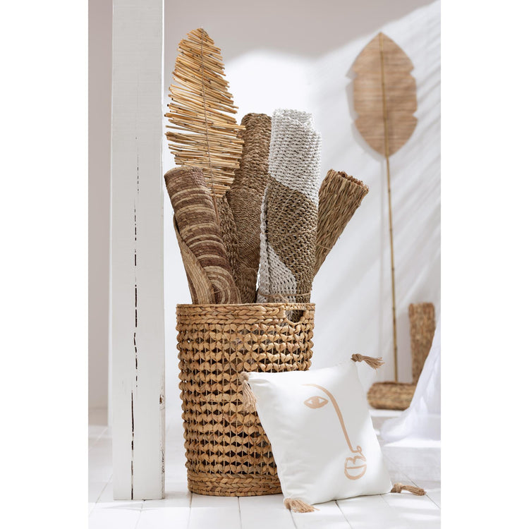 Manden + Deksel Water hyacinth Naturel Set van 4 , Mand , J-Line , livinglovely.nl