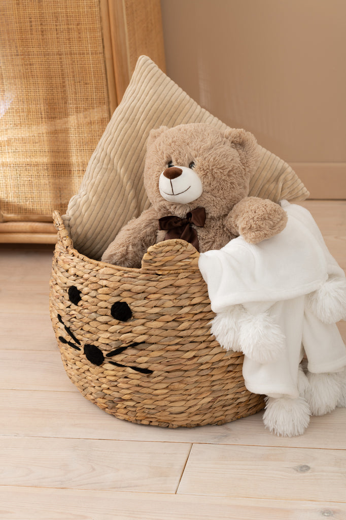 Manden Kat Waterhyacinth Naturel Set van 2 - Mand - J-Line - livinglovely.nl