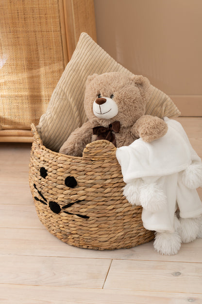 Manden Kat Waterhyacinth Naturel Set van 2 - Mand - J-Line - livinglovely.nl