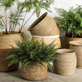 Manden Korbin Brown Sea Grass Rond Set van 4 PTMD , Mand , PTMD , livinglovely.nl