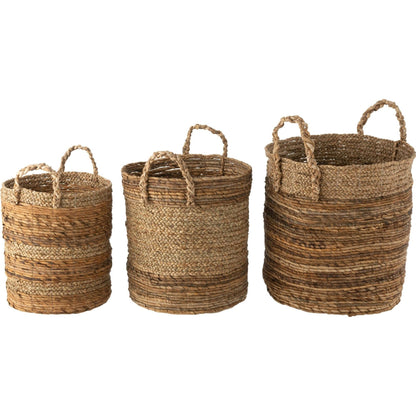 Manden Lucie Raffia Naturel Set van 3 J-Line