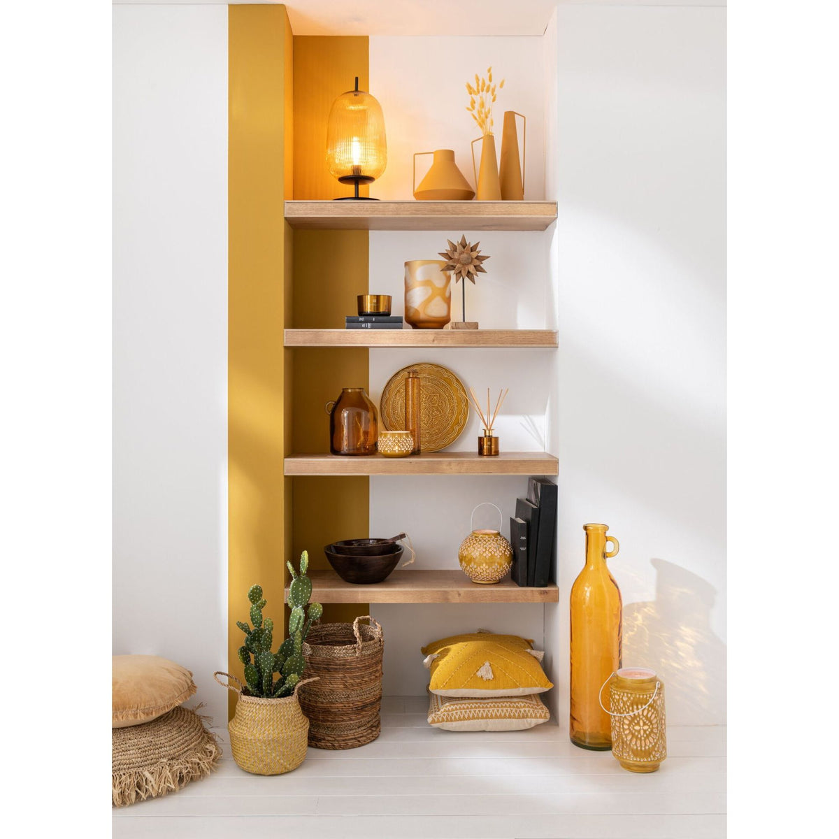 Manden Lucie Raffia Naturel Set van 3 J-Line