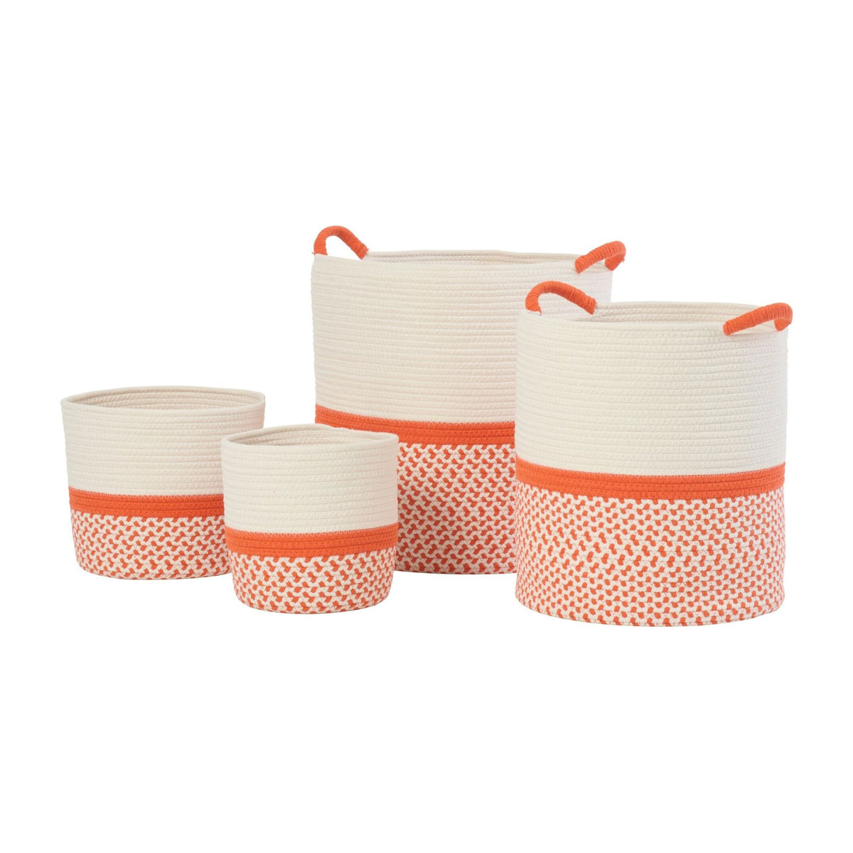 Manden Polyester Oranje/Wit Set van 4 J-Line