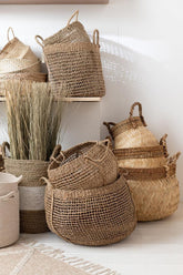 Manden Tosai Zeegras Naturel Set van 2 , Mand , J-Line , livinglovely.nl