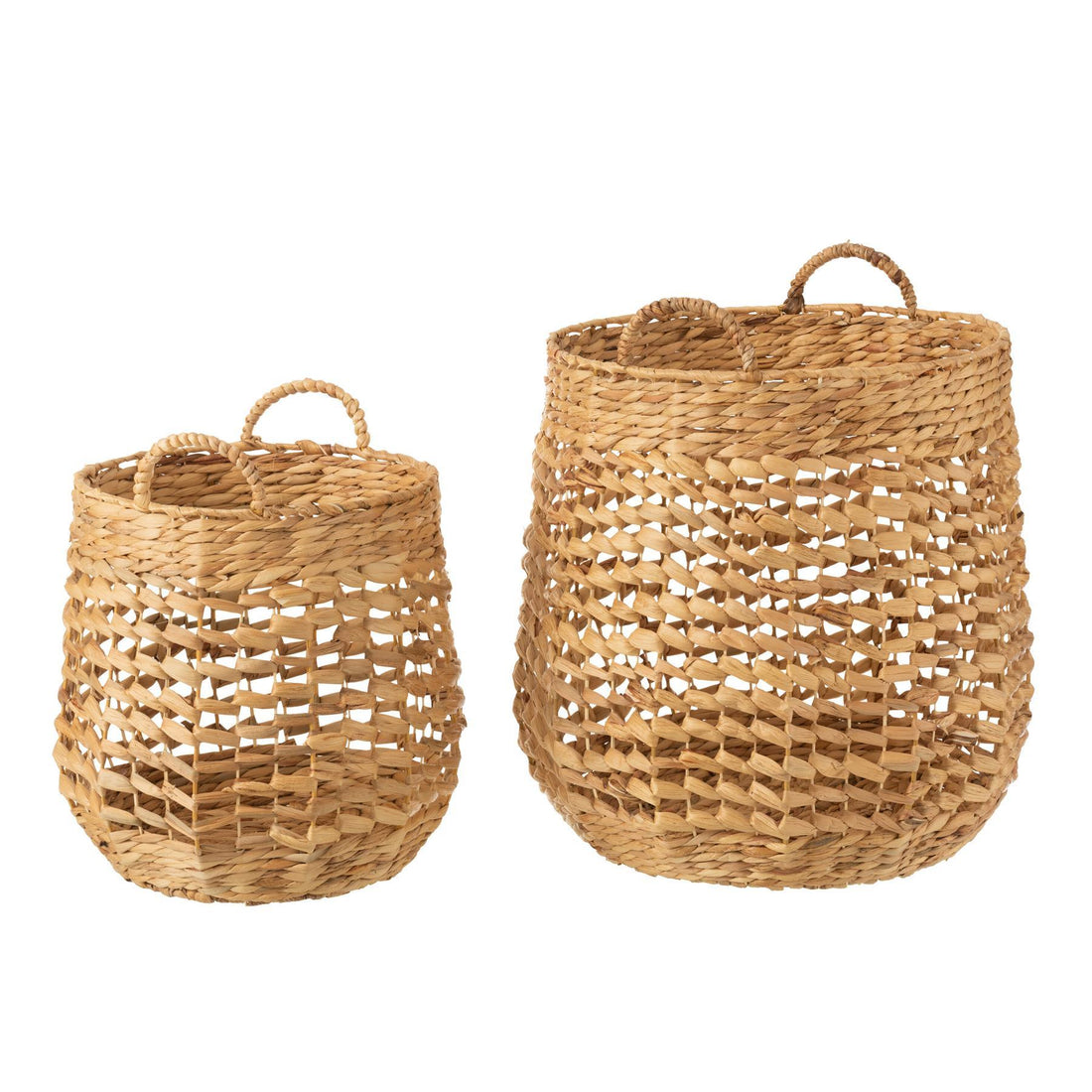 Manden Waterhyacinth Naturel Set Van 2 , mand , J-Line , livinglovely.nl