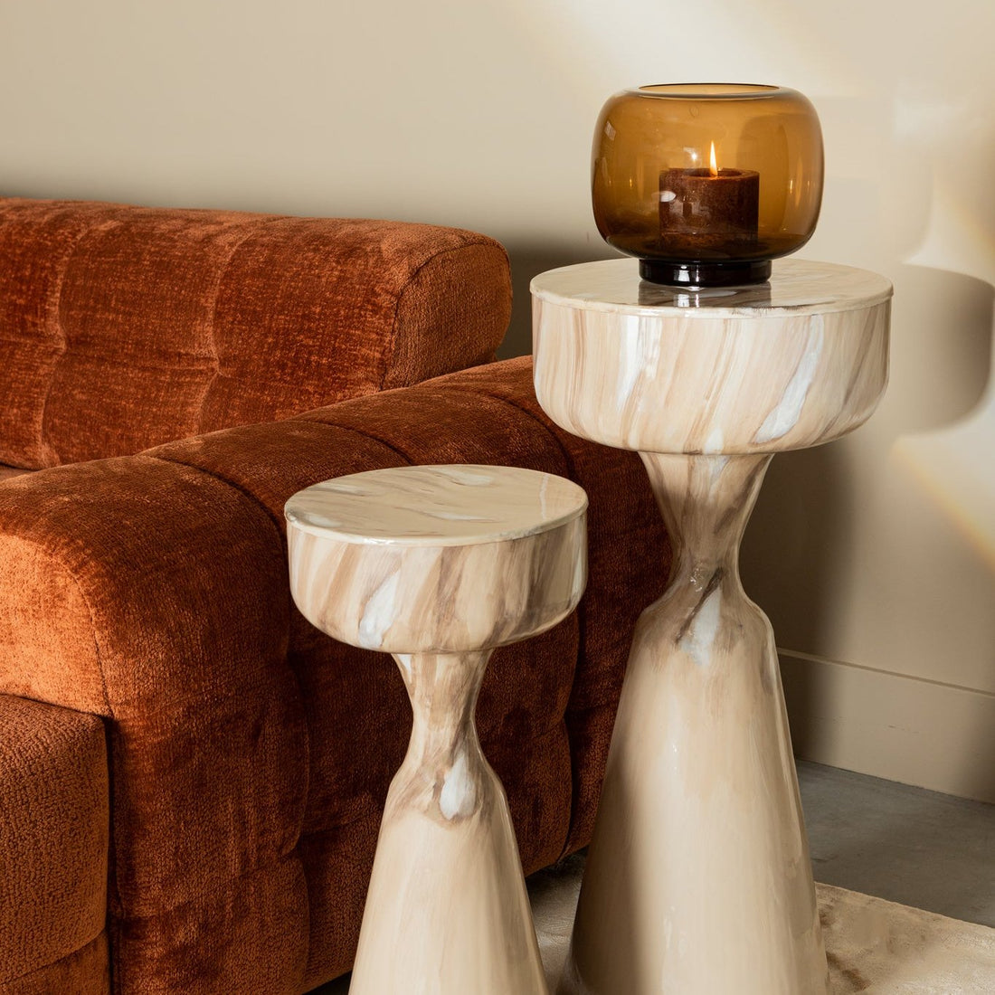 Maran Cream Round Bijzettafel Large PTMD - Bijzettafel - PTMD - livinglovely.nl