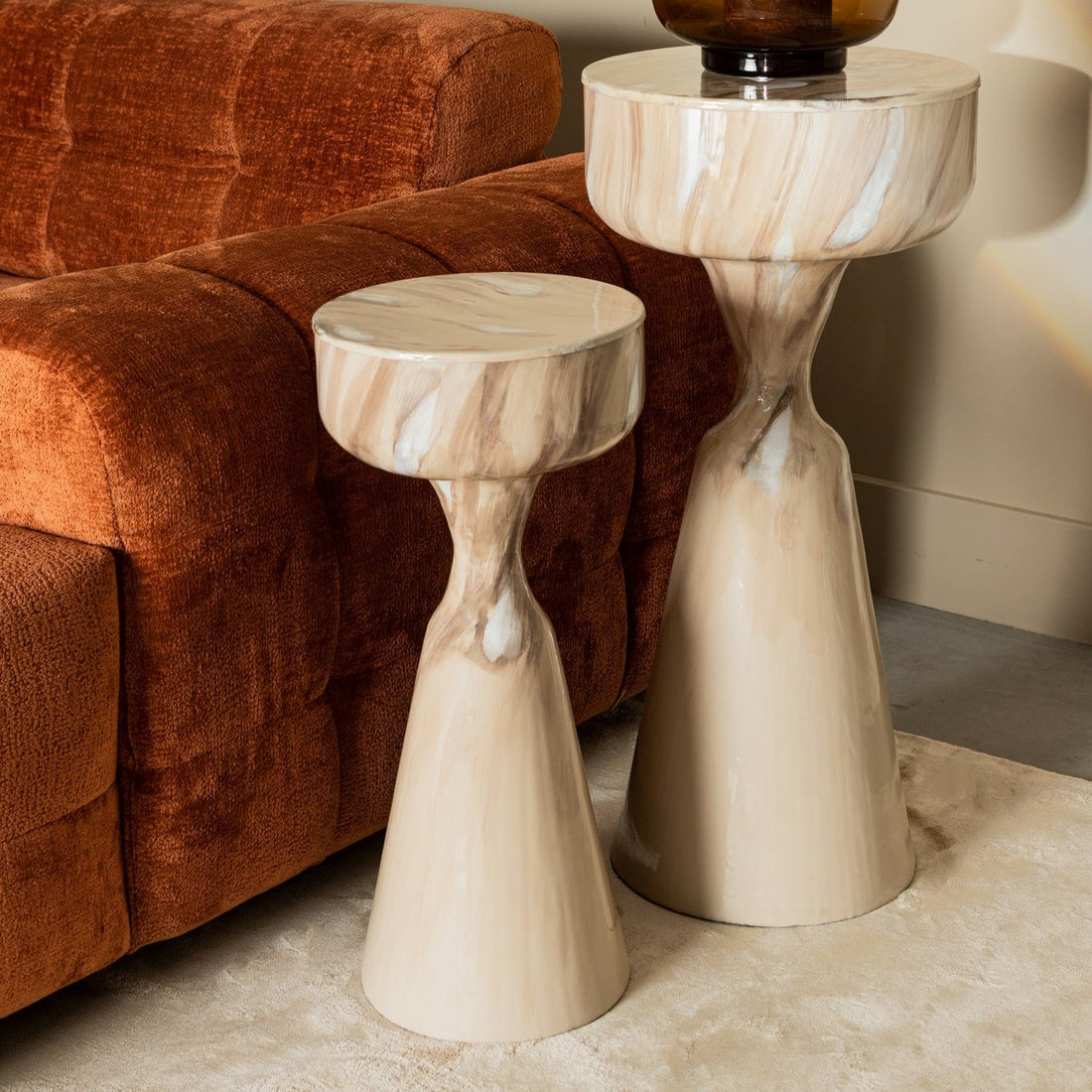 Maran Cream Round Bijzettafel Small PTMD - Bijzettafel - PTMD - livinglovely.nl