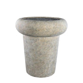 Megga Brown Big Brushed Cement Pot Thick Border 90x80cm PTMD - Pot - PTMD - livinglovely.nl