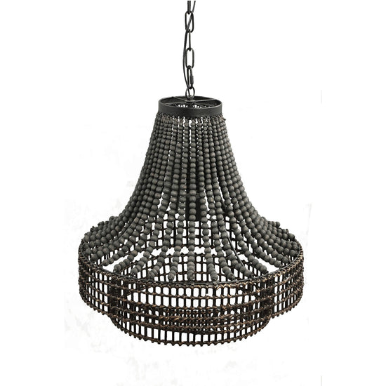 Merdy Grey Metal Hanging Lamp Beads Round PTMD , Hanglamp , PTMD , livinglovely.nl