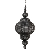 Merri Black iron hanging lamp drop design PTMD - Hanglamp - PTMD - livinglovely.nl