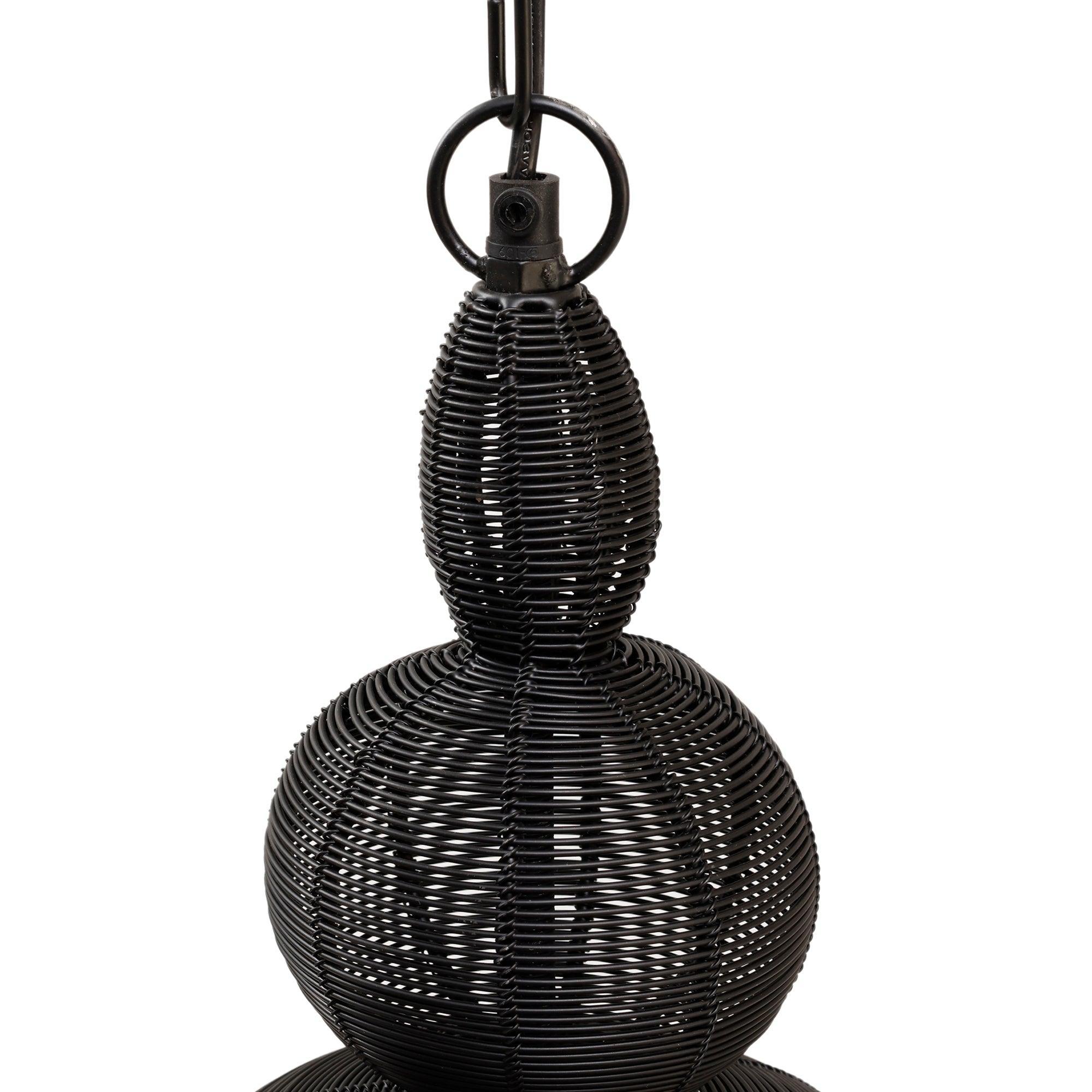 Merri Black iron hanging lamp drop design PTMD - Hanglamp - PTMD - livinglovely.nl