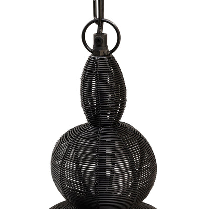 Merri Black iron hanging lamp drop design PTMD - Hanglamp - PTMD - livinglovely.nl