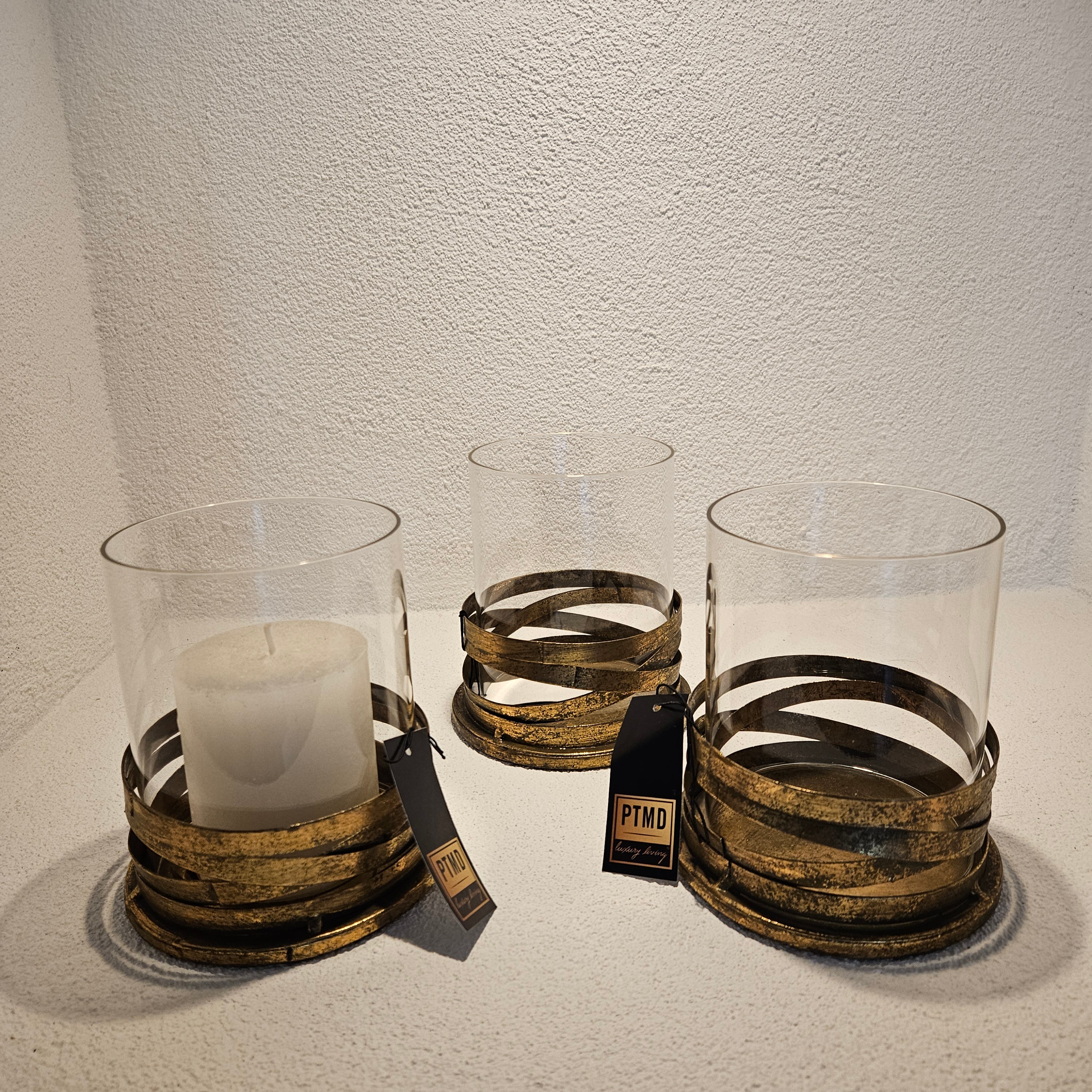 Messin Gold Windlicht PTMD - Windlicht - PTMD - livinglovely.nl