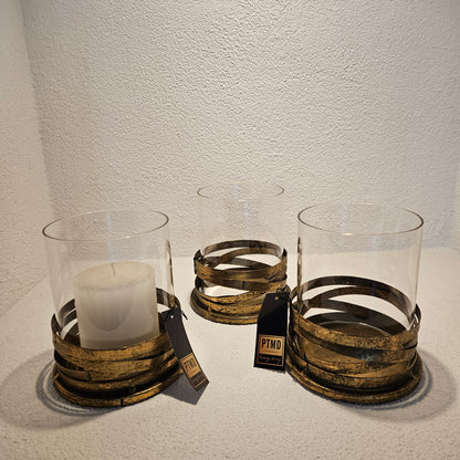 Messin Gold Windlicht PTMD - Windlicht - PTMD - livinglovely.nl