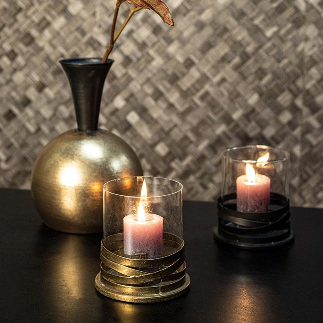 Messin Gold Windlicht PTMD - Windlicht - PTMD - livinglovely.nl