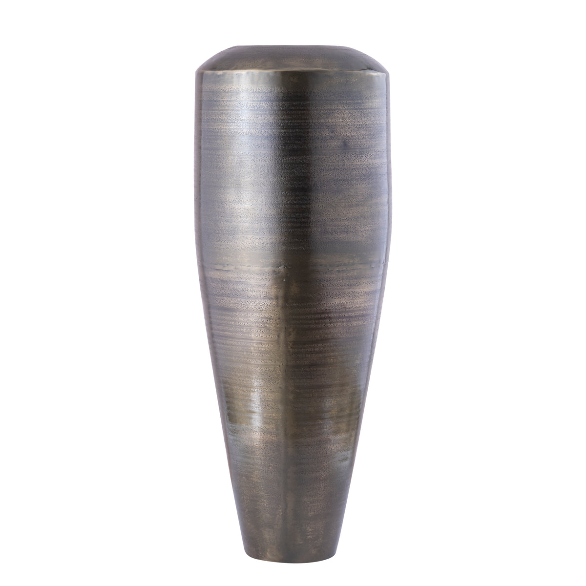 Micheal GunMetal Alu Sheet Pot High Round L van PTMD, hoge ronde aluminium pot in gunmetal op witte achtergrond