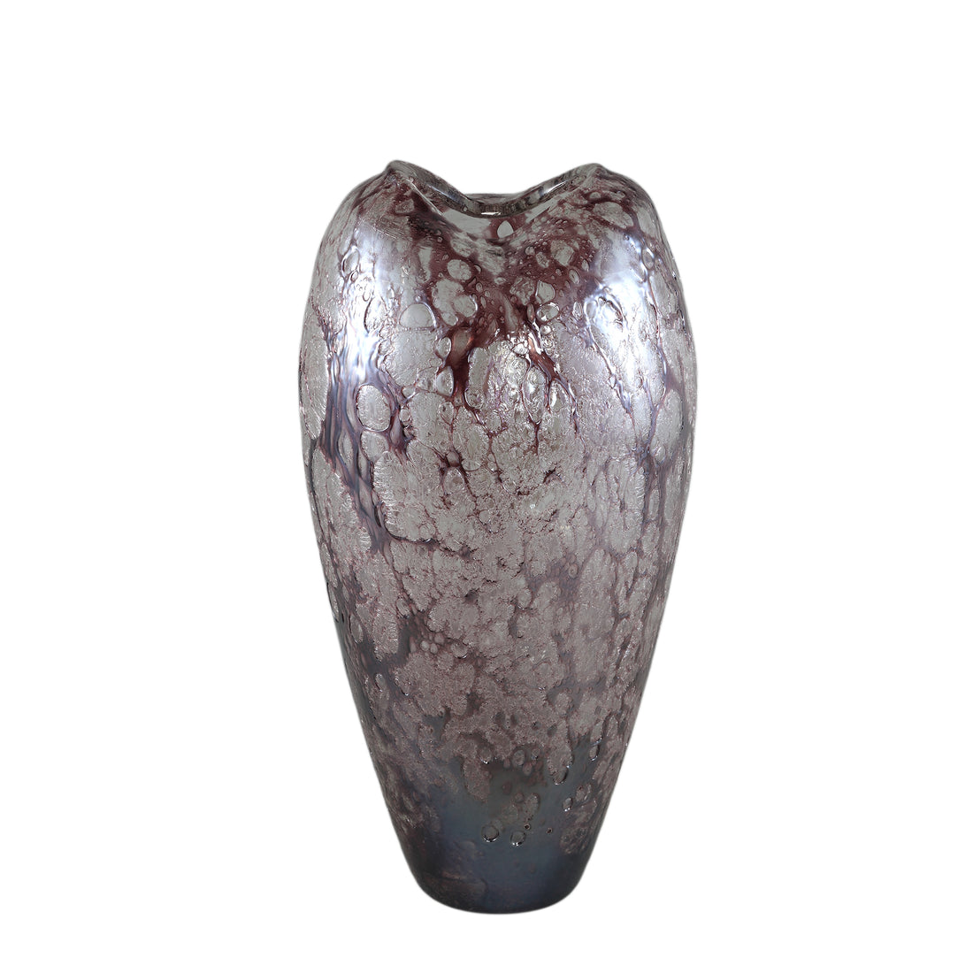 Michellee Purple Solid Glass Vase Round Smoke L Dia18xH36cm PTMD - Vaas - PTMD - livinglovely.nl