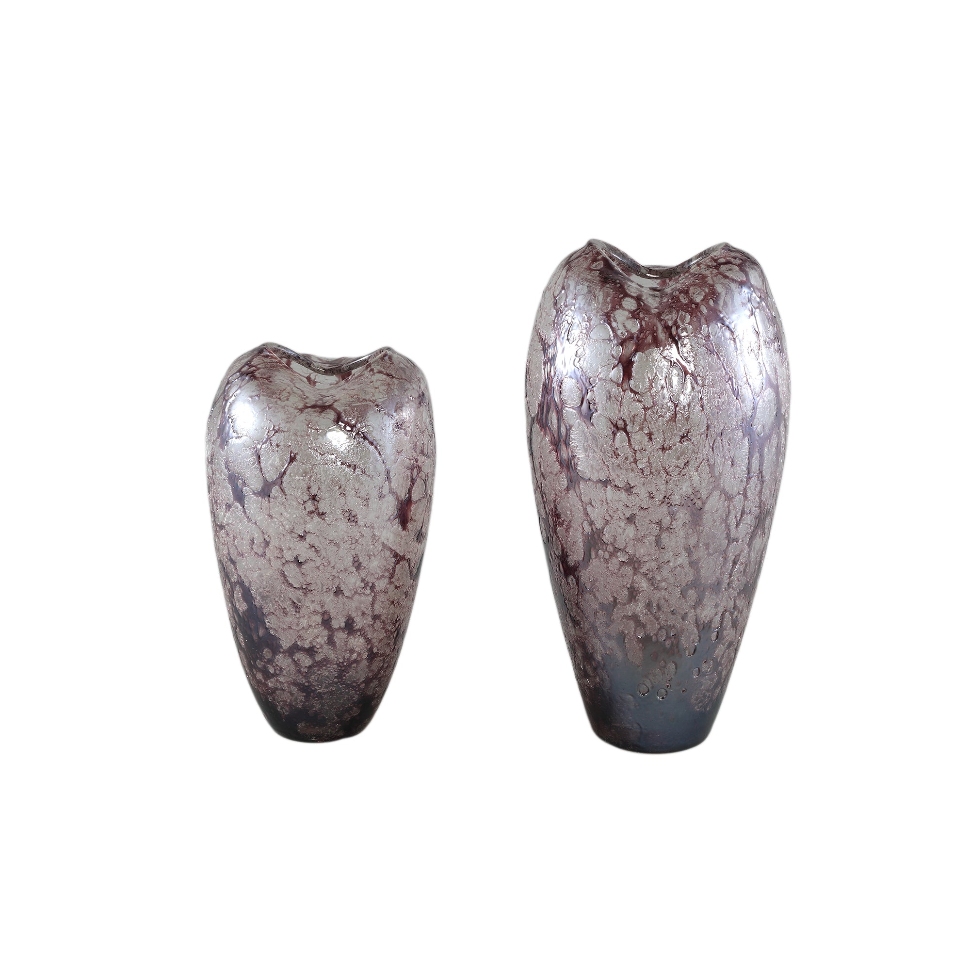 Michellee Purple Solid Glass Vase Round Smoke L Dia18xH36cm PTMD - Vaas - PTMD - livinglovely.nl