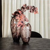 Michellee Purple Solid Glass Vase Round Smoke S Dia16xH 30cm PTMD - Vaas - PTMD - livinglovely.nl