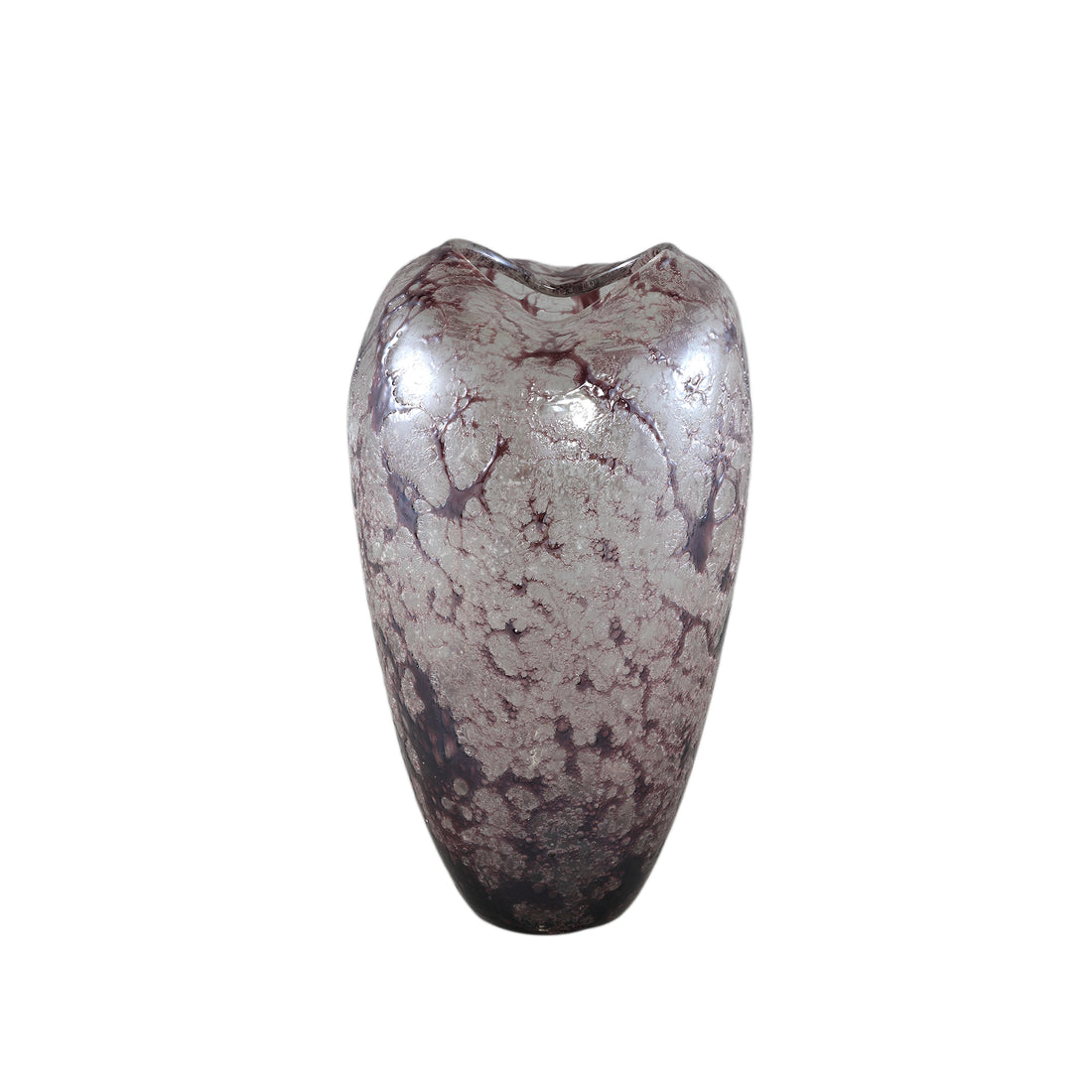 Michellee Purple Solid Glass Vase Round Smoke S Dia16xH 30cm PTMD - Vaas - PTMD - livinglovely.nl