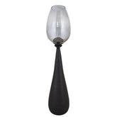 Midi Mango Wood Stormlight Smoke Glass Black Large PTMD - Kandelaar - PTMD - livinglovely.nl