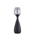 Midi Mango Wood Stormlight Smoke Glass Black Small PTMD - Kandelaar - PTMD - livinglovely.nl