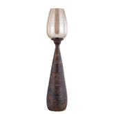 Midi Mango Wood Stormlight Smoke Glass Brown Medium PTMD - Kandelaar - PTMD - livinglovely.nl