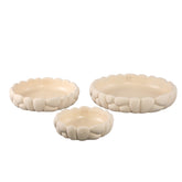 Mikay White Cement Round Smooth Rock Bowl L PTMD - Schaal - PTMD - livinglovely.nl