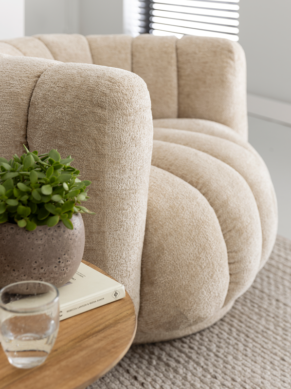 Fauteuil Mello Draaifauteuil Stof Crème MUST Living
