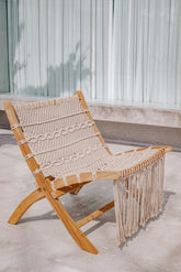 Monaco Lounge Crème met Franjes - Outdoor loungestoel - Todo Bien - livinglovely.nl