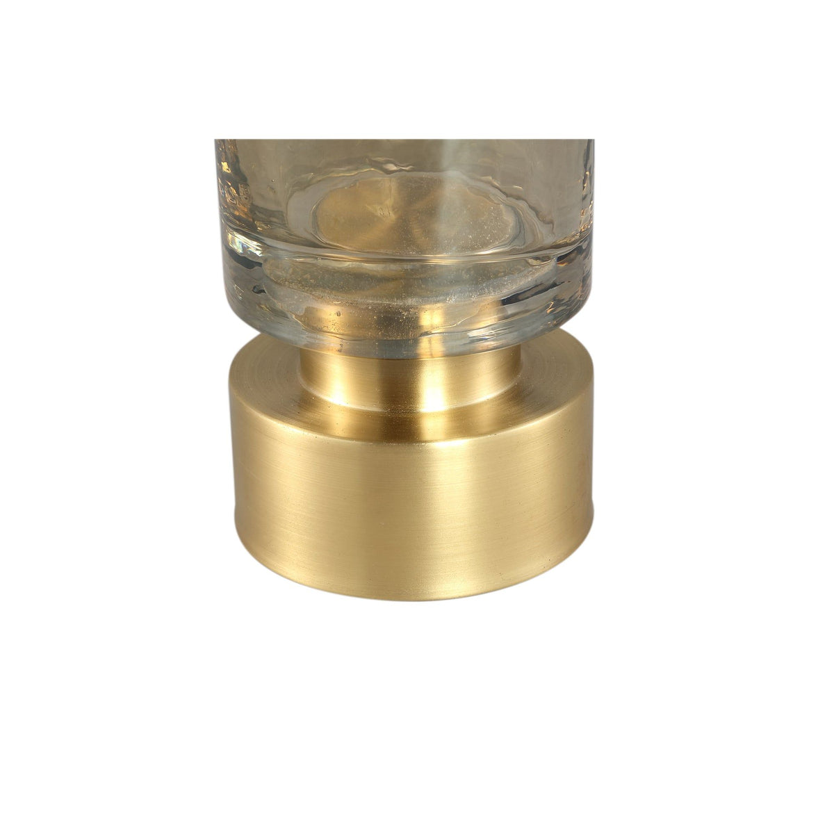 Morrible Vaas Kandelaar Glas Amber Rond Hoog van PTMD, ander aanzicht in amber glas