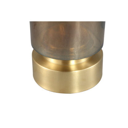 Morrible Vaas Kandelaar Glas Amber Rond Laag van PTMD, ander aanzicht in amber glas