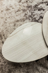 Muka Salontafel low dark grey base white marmer PTMD - Salontafel - PTMD - livinglovely.nl