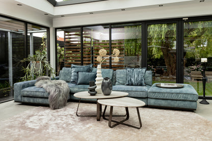 Muka Salontafel low dark grey base white marmer PTMD - Salontafel - PTMD - livinglovely.nl