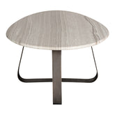 Muka Salontafel low dark grey base white marmer PTMD - Salontafel - PTMD - livinglovely.nl