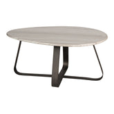 Muka Salontafel low dark grey base white marmer PTMD - Salontafel - PTMD - livinglovely.nl