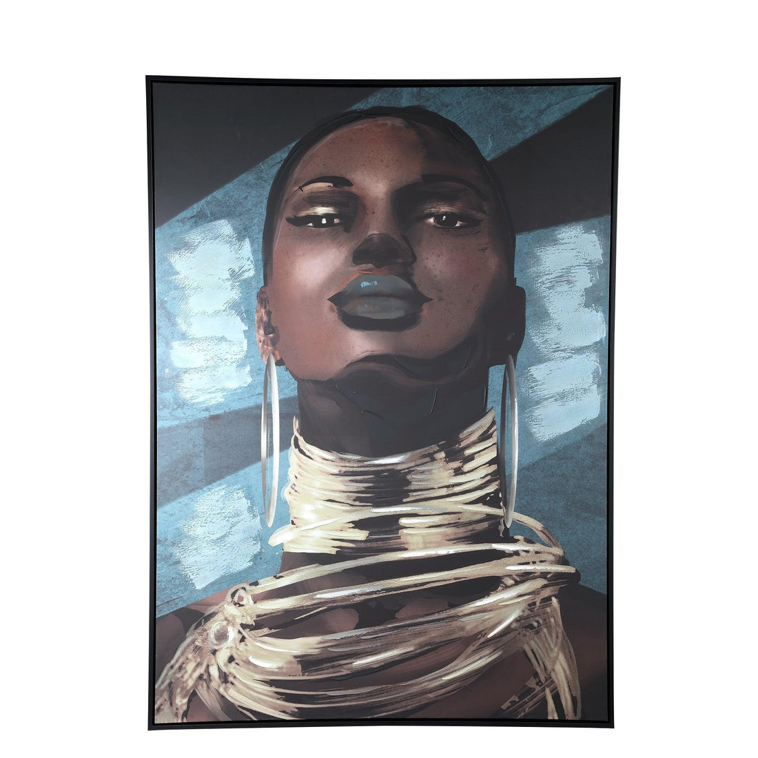 Muniba Liver Black Polyester Painting Woman Large PTMD - Schilderij - PTMD - livinglovely.nl