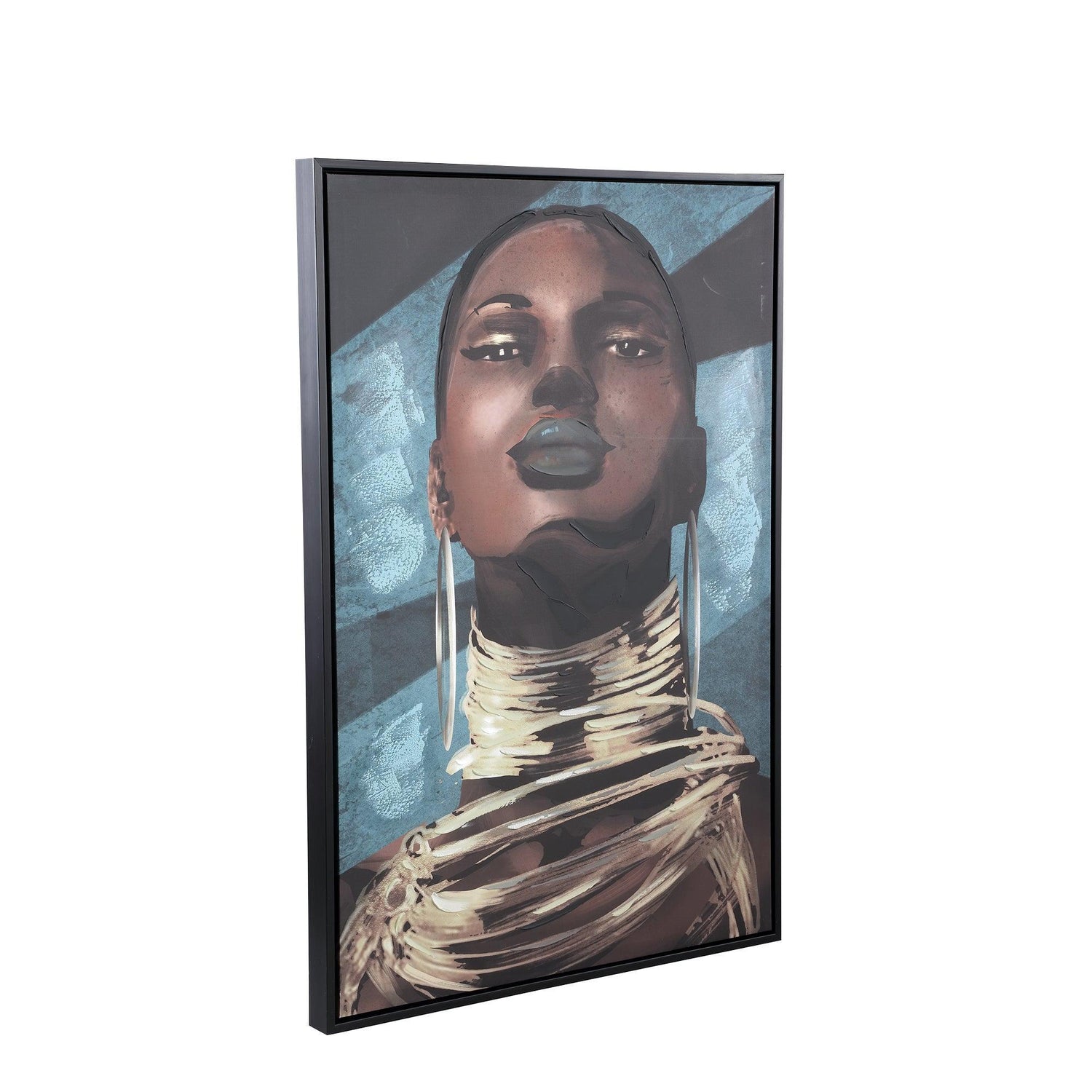 Muniba Liver Black Polyester Painting Woman Small PTMD - Schilderij - PTMD - livinglovely.nl