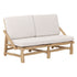 Blue Marlin bank van MUST Living van opzij, met grillige takken in het onderstel