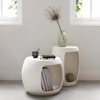 Must Living Camber salontafel cement wit 40x35x50cm - Salontafel - MUST Living - livinglovely.nl